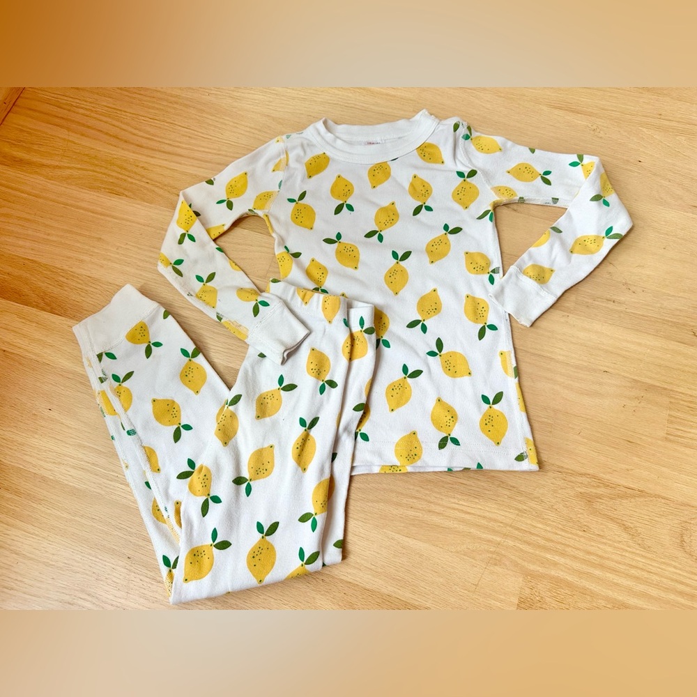 Hanna Andersson organic Lemon Pajama Set Sz 5 110cm